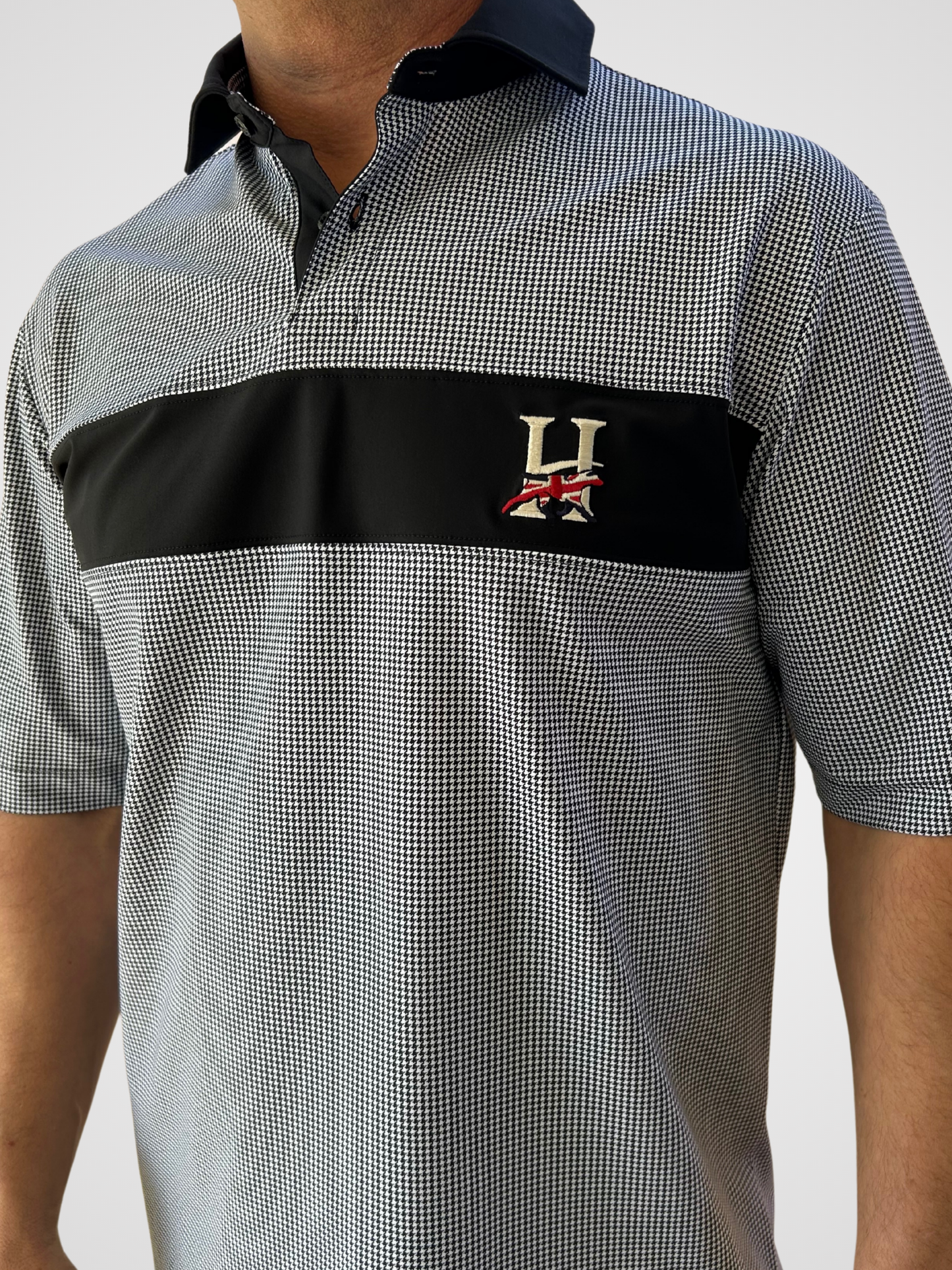 Bradford Black Houndstooth Polo