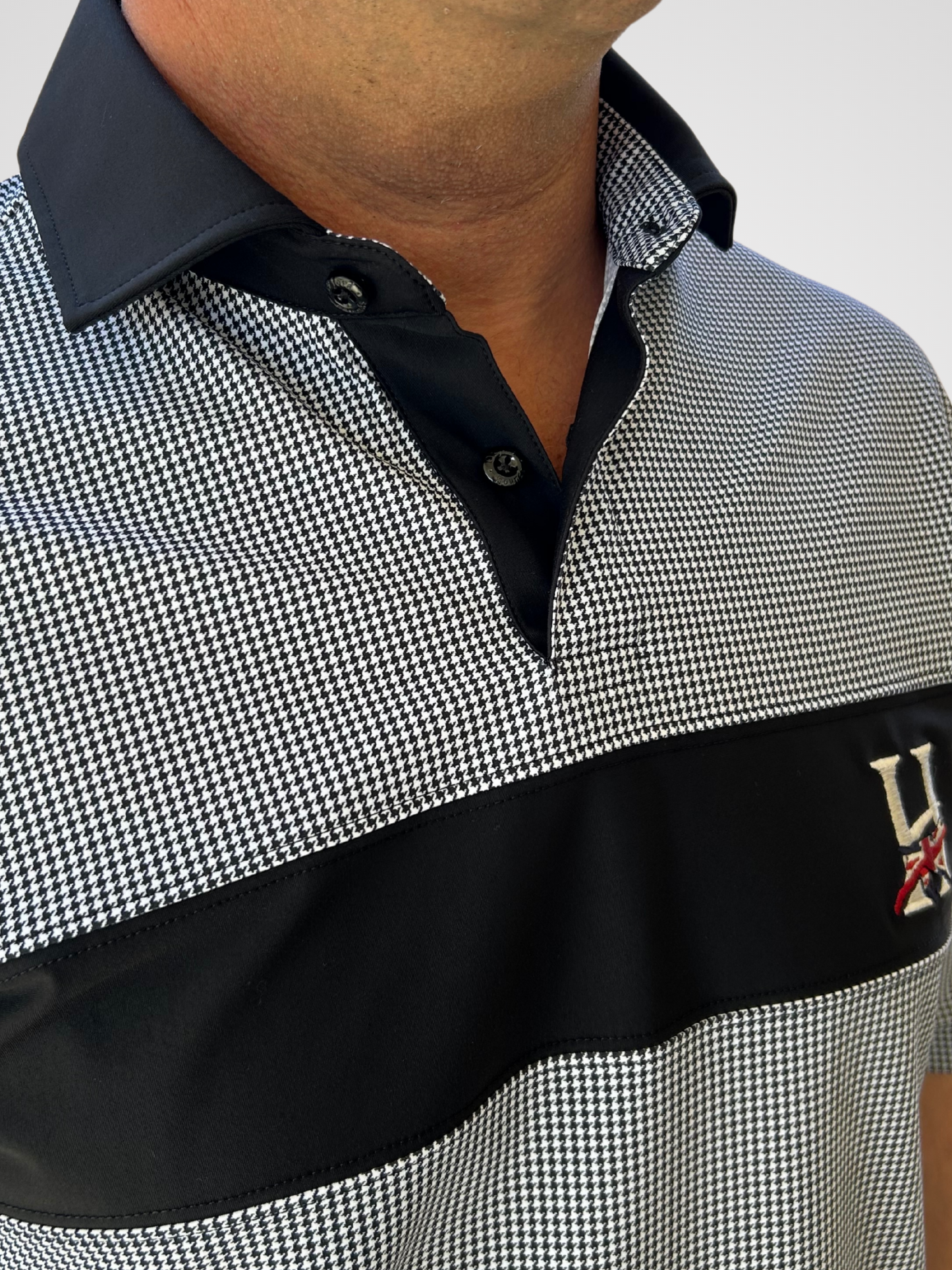 Bradford Black Houndstooth Polo