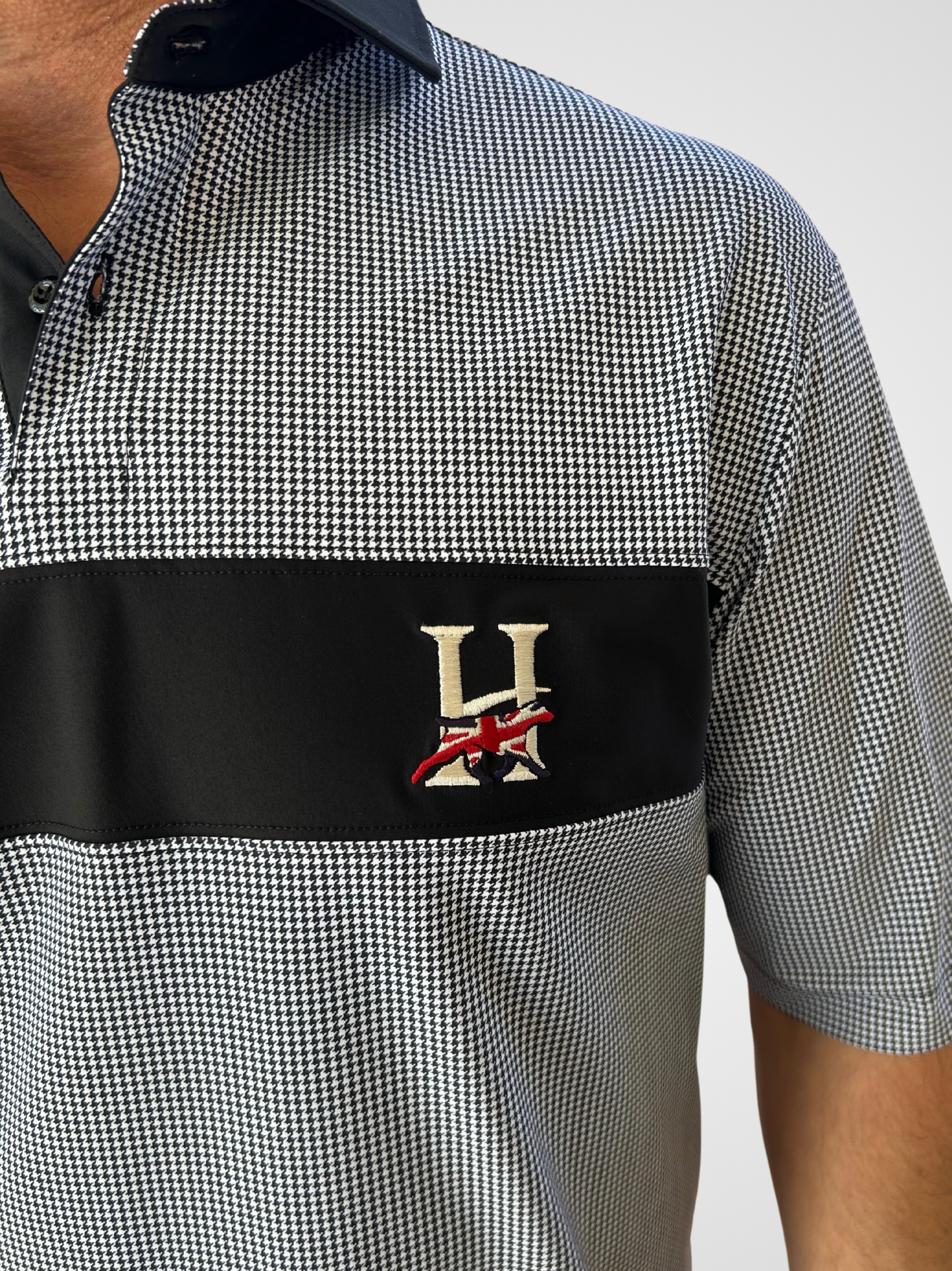 Bradford Black Houndstooth Polo